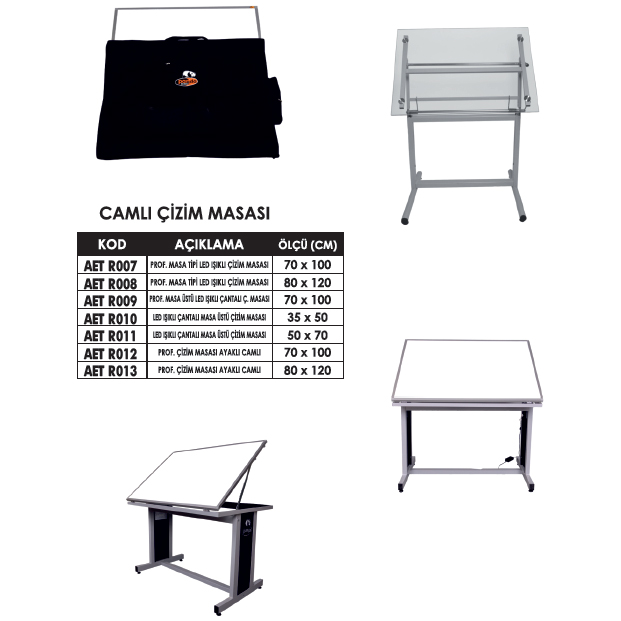Camlı Çizim Masası